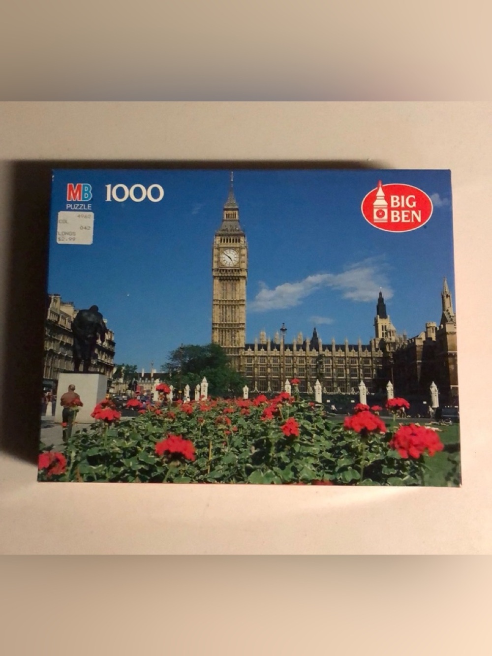 Vintage MB 50th Anniversary 1000 pc Puzzle BIG BEN London, England #4962-23